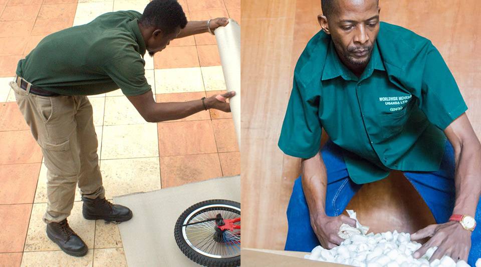 Items being packed by the Worldwide Movers Africa team
